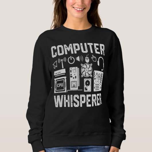 Computer Whisperer IT-technicus Nerd Geek Geeky Trui (Voorkant)