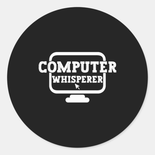 Computer Whisperer Tech Suprt Nerds Geek Funny N  Ronde Sticker (Voorkant)