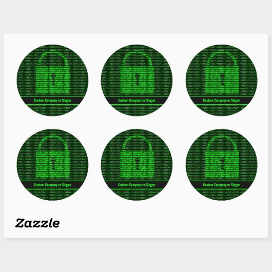Computerbeveiliging - Cyberpadlock op machinecode Ronde Sticker (Vel)