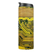 computercircuit-boardtelecommunicatie, abstract,a thermosbeker (Geroteerd rechts)