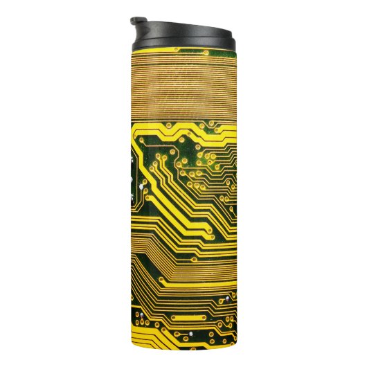 computercircuit-boardtelecommunicatie, abstract,a thermosbeker (Geroteerd rechts)