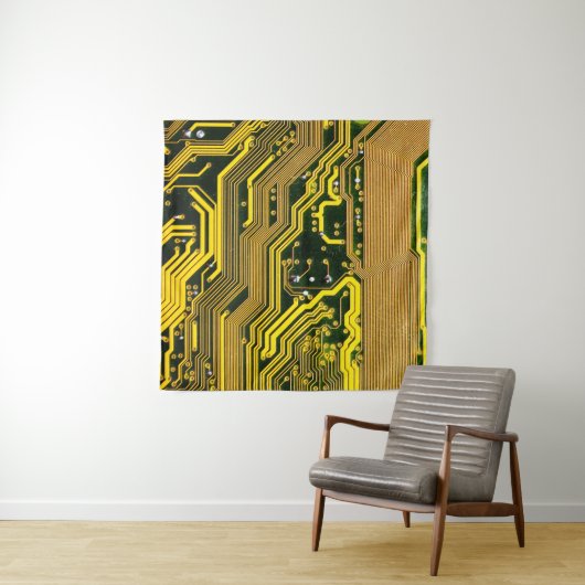 computercircuit-boardtelecommunicatie, abstract,a wandkleed (In Situ (horizontaal))