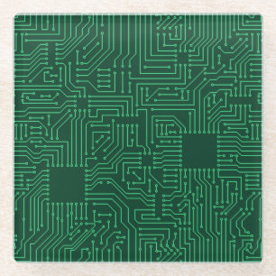 Computercircuit Glazen Onderzetter