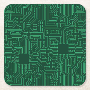 Computercircuit Vierkante Kartonnen Onderzetter