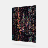 computercode geschreven in een rook acryl bord (Hoek)