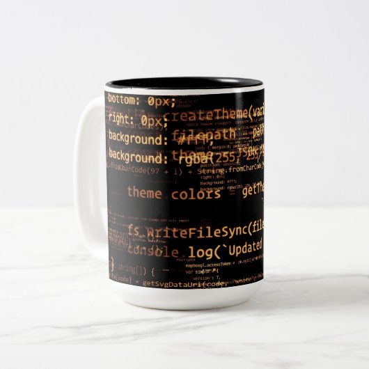 Computercode Tweekleurige Koffiemok (Voorkant links)