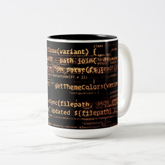 Computercode Tweekleurige Koffiemok (Voorkant rechts)