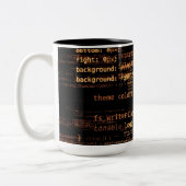 Computercode Tweekleurige Koffiemok (Links)