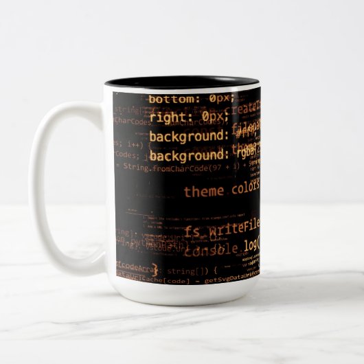 Computercode Tweekleurige Koffiemok (Links)