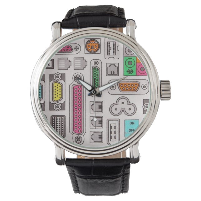 Computergeek invoerpatroon - polshorloge horloge (Voorkant)