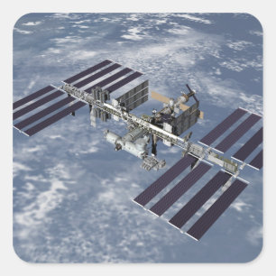 Computergegenereerd uitzicht 2 vierkante sticker