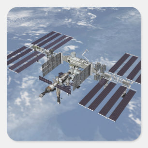 Computergegenereerd uitzicht 3 vierkante sticker