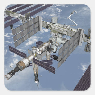 Computergegenereerd uitzicht 6 vierkante sticker