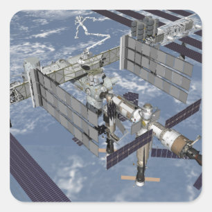 Computergegenereerd uitzicht 7 vierkante sticker