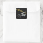 Computergegenereerd uitzicht vierkante sticker (Tas)