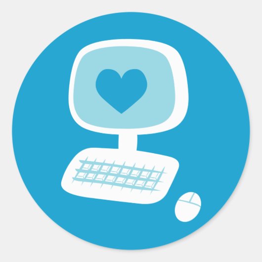 Computerhart Ronde Sticker (Voorkant)