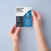 Computerhersteldiensten Blauw Flyer (Hand)