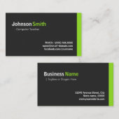 Computerleraar - Modern minimalistisch groen Visitekaartje (Voorkant / Achterkant)