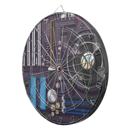 Computermoederbord Dartbord (Voorkant Rechts)