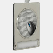 Computermuis Verzilverd Banner Ornament (Rechts)