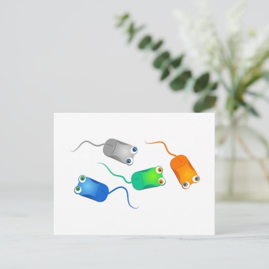 Computermuizen Briefkaart (Staand voorkant)