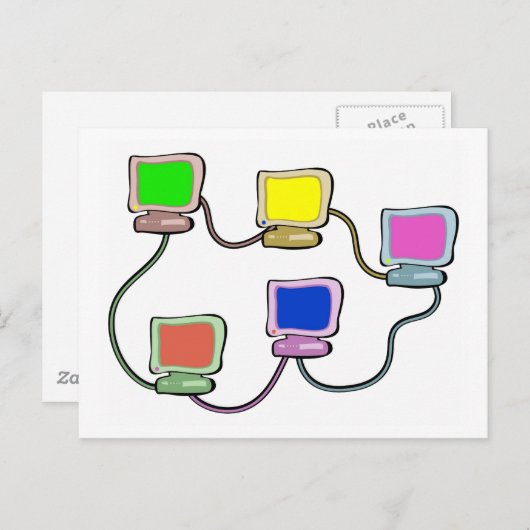 Computernetwerk Briefkaart (Voorkant / Achterkant)