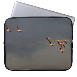 Computerovertrek met roze flamingo's motief laptop sleeve