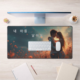 Computerpad met een romantisch relatie bureaumat