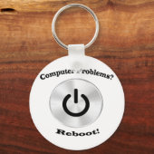 Computerproblemen zwarte letters sleutelhanger (Voorkant)