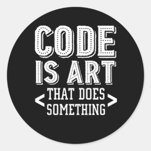 Computerprogrammacode Kunst doet iets Ronde Sticker