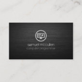 Computerprogrammeur Computercode Geborsteld metaal Visitekaartje (Voorkant)