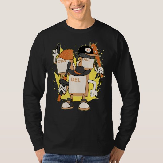 Computerprogrammeur Control Alt Delete Pc Cpu Prog T-shirt (Voorkant)