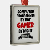 Computerprogrammeur van Day Gamer by Night Metalen Ornament (Rechts)