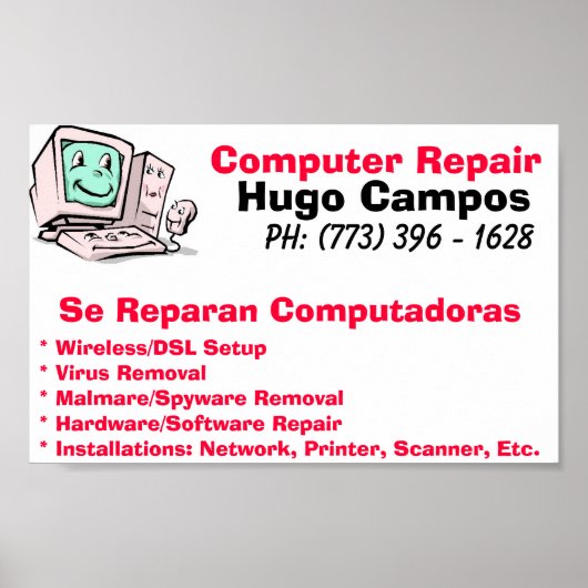 Computerreparatie Poster (Voorkant)