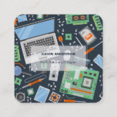 Computerreparatie Vierkante Visitekaartje (Voorkant)