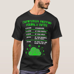 Computerreparatiesnelheid, computerreparatiegeek t-shirt
