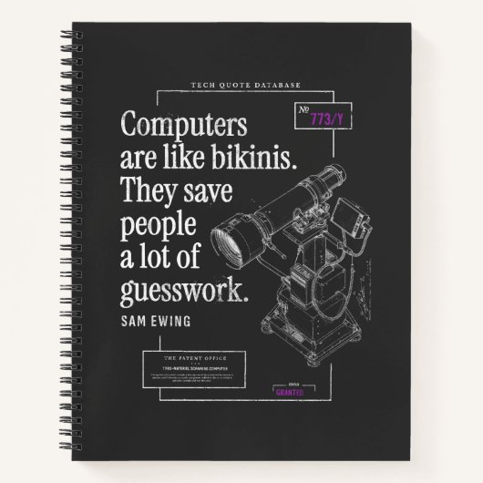 Computers Bikini's Grappige Tech Quote Patent Teke Notitieboek (Voorkant)