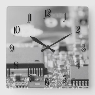 Computer's chip camouflage vierkante klok