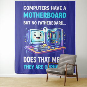 Computers Hebben Motherboard Geen Fatherboard Grap Wandkleed
