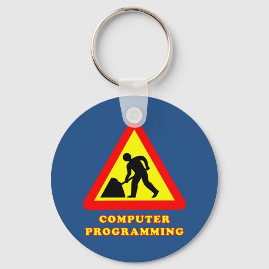 Computers programmeren Funny verkeersbord humor Sleutelhanger (Voorkant)