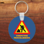 Computers programmeren Funny verkeersbord humor Sleutelhanger (Voorkant)
