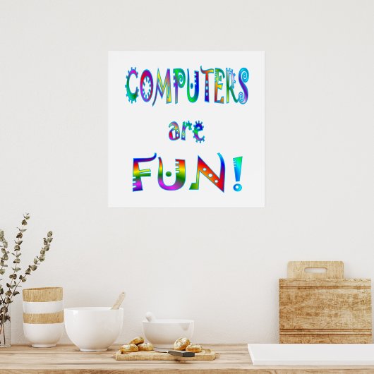 Computers zijn leuk poster (Keuken)