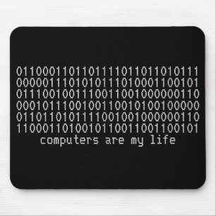 " computers zijn mijn leven " binaire mousepad muismat