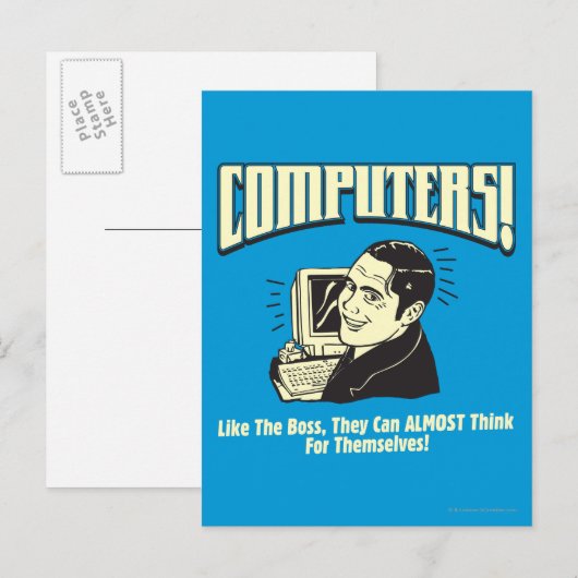 Computers: zoals de baas briefkaart (Voorkant / Achterkant)