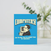 Computers: zoals de baas briefkaart (Staand voorkant)