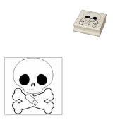 Computerschedel met usb illustratiestempel 	rubberstempel (Gestempeld)