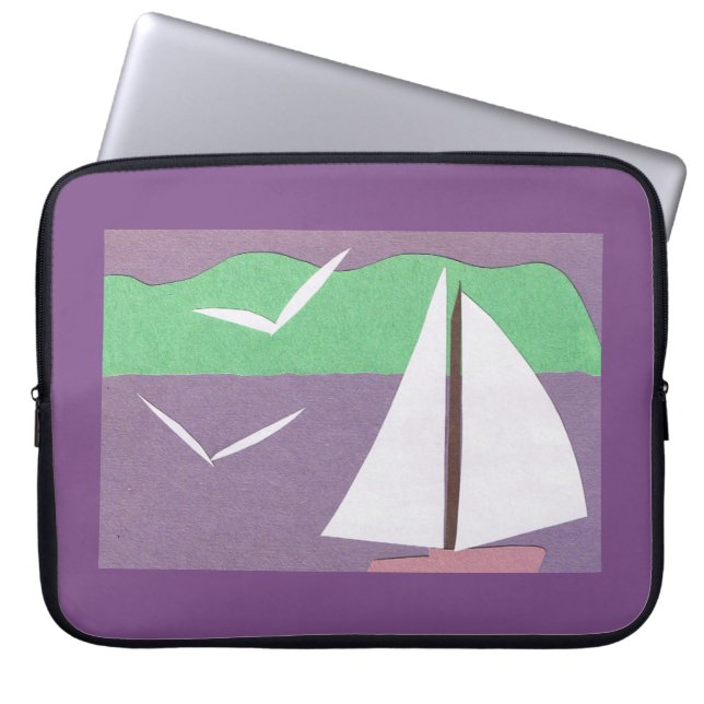 ComputerSleeve met Sailboat Design Laptop Sleeve (Voorkant)