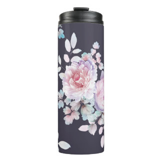 Computertekening mooie illustraties van bloemen thermosbeker
