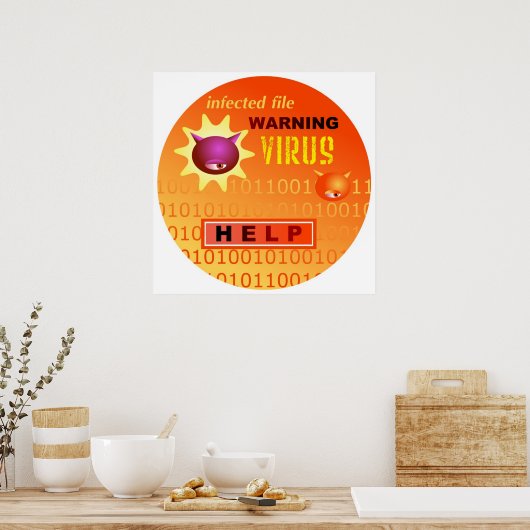 Computervirus Poster (Keuken)