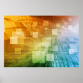 Computerwetenschap als Abstracte achtergrondkunst Poster (Voorkant)